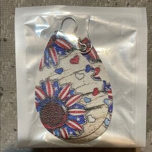 Floral Teardrop Earrings with Heart Accents